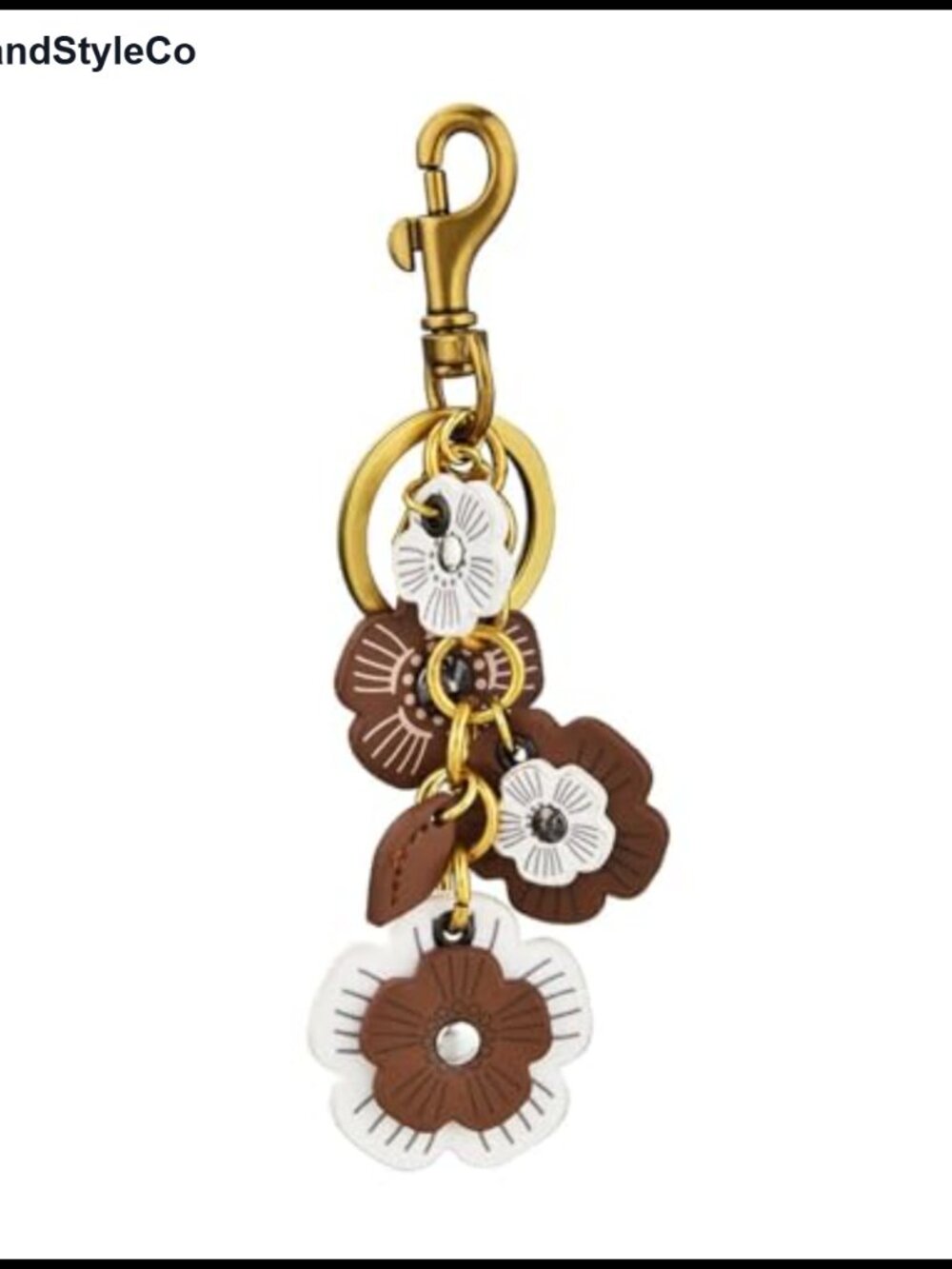 Leather Flower Bag Charm Keychain with Lobster Clasp Retro Aesthetic Purse Charm